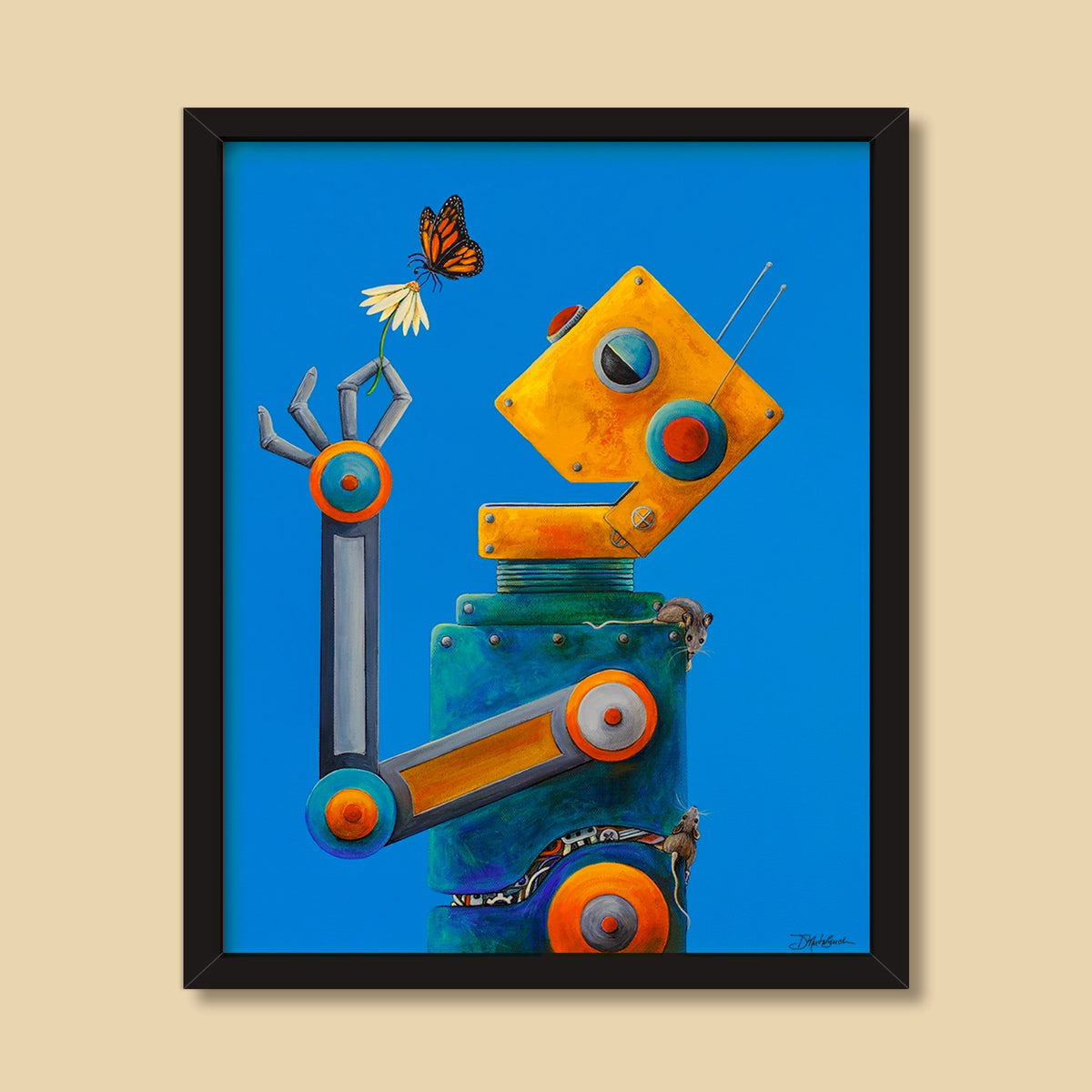 Joybot with Friends | Acrylic Painting by Denise Marta-Burch