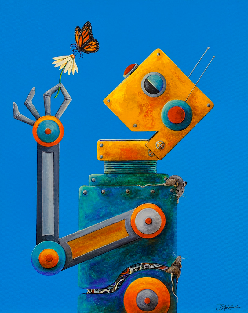 Joybot With Friends | AcrylicPainting by Denise Marta-Burch