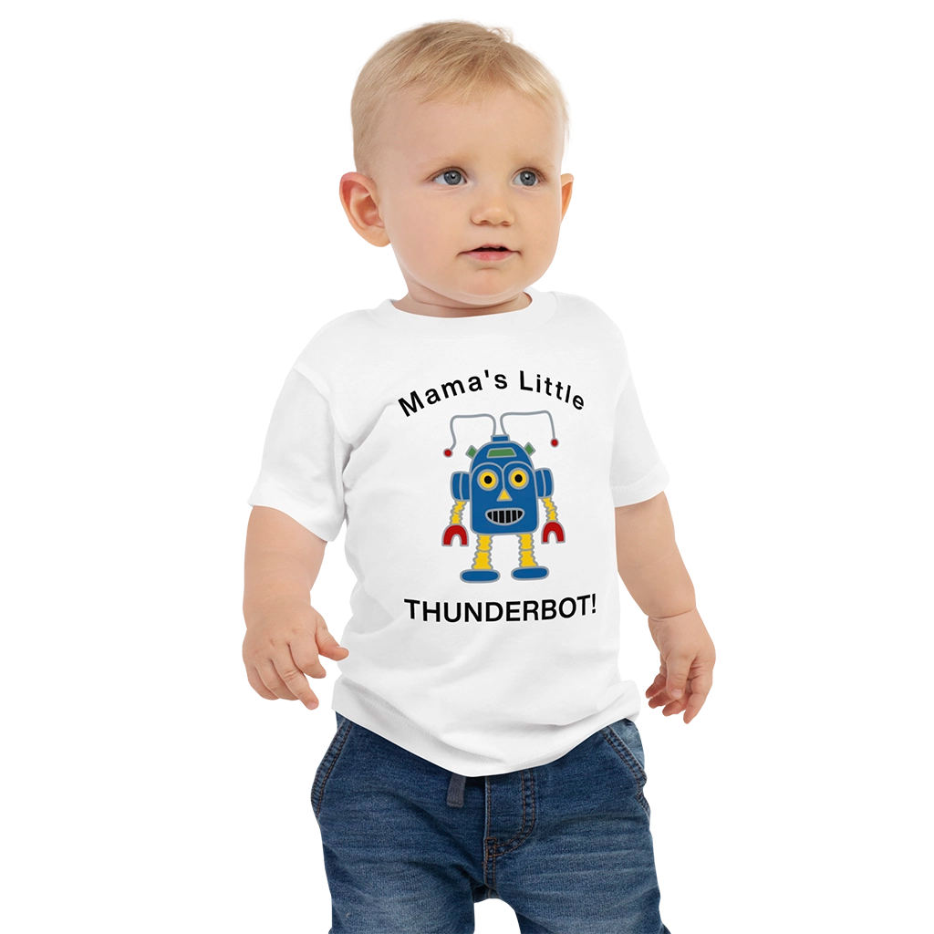 Mama&#39;s Little Thunderbot | Baby T-Shirt by Ridgeline Arts